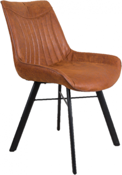 Stuhl Marcel aus recyceltem Leder | Cognac