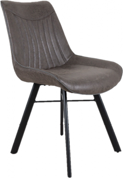Stuhl Marcel aus recyceltem Leder | Anthrazit